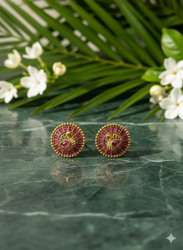 Ruby Peacock Earrings